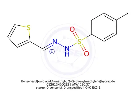 Chemical structure of Benzenesulfonic acid,4-methyl-, 2-(2-thienylmethylene)hydrazide