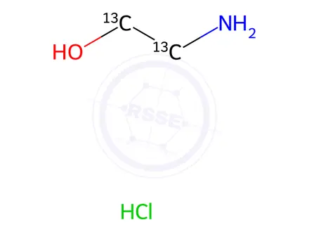 Chemical structure of Ethanolamine-13C2 Hydrochloride