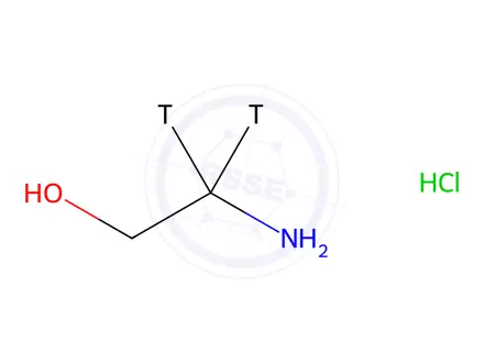 Chemical structure of ETHANOLAMINE HYDROCHLORIDE, [1-3H]