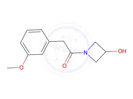 Chemical structure of 1-(3-hydroxyazetidin-1-yl)-2-(3-methoxyphenyl)ethan-1-one