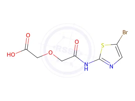 Chemical structure of 2-{[(5-bromo-1,3-thiazol-2-yl)carbamoyl]methoxy}acetic acid