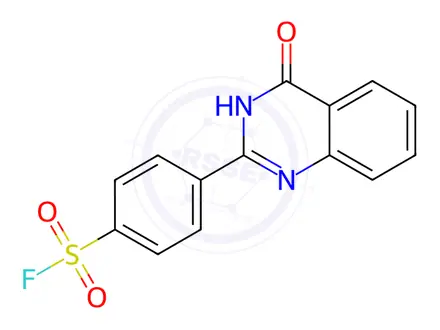 Chemical structure of 4-(4-oxo-3,4-dihydroquinazolin-2-yl)benzene-1-sulfonyl fluoride4-(4-oxo-3,4-dihydroquinazolin-2-yl)benzene-1-sulphonyl fluoride