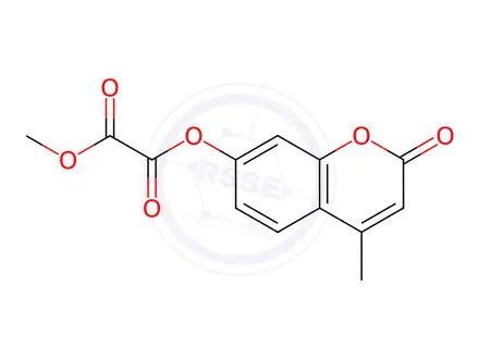 Chemical structure of Ethanedioic acid, 1-methyl 2-(4-methyl-2-oxo-2H-1-benzopyran-7-yl) ester