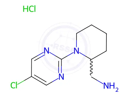 Chemical structure of (1-(5-Chloropyrimidin-2-yl)piperidin-2-yl)methanamine hydrochloride