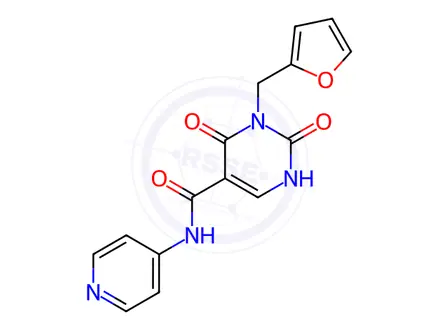 Chemical structure of 3-(Furan-2-ylmethyl)-2,4-dioxo-N-(pyridin-4-yl)-1,2,3,4-tetrahydropyrimidine-5-carboxamide