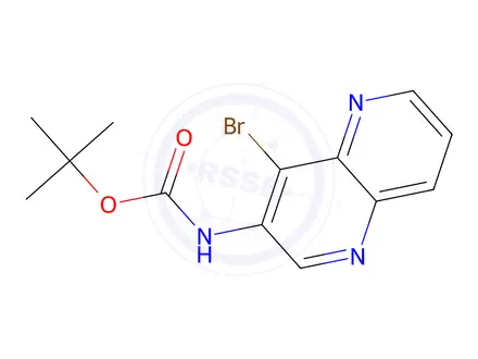 Chemical structure of tert-butyl (4-bromo-1,5-naphthyridin-3-yl)carbamate