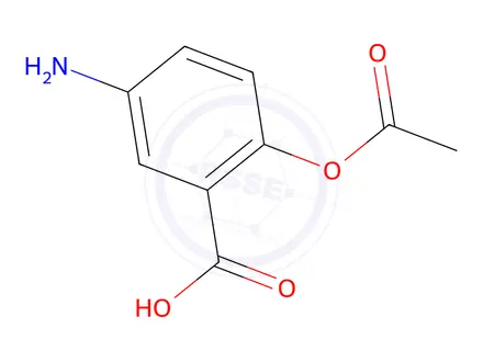 Chemical structure of 2-Acetoxy-5-aminobenzoic acid