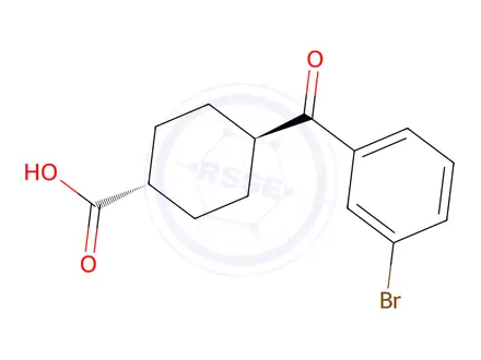 Chemical structure of trans-4-(3-Bromobenzoyl)cyclohexane-1-carboxylic acid