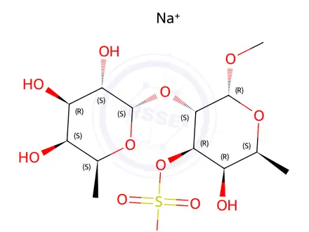 Chemical structure of methyl 2-O-fucopyranosylfucopyranoside 3 sulfate