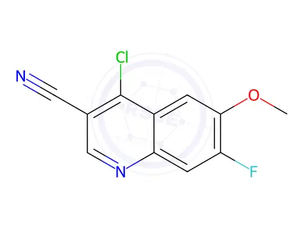 Chemical structure of 4-Chloro-7-fluoro-6-methoxy-quinoline-3-carbonitrile