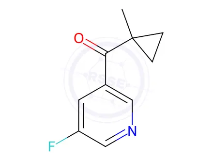 Chemical structure of 3-fluoro-5-(1-methylcyclopropanecarbonyl)pyridine