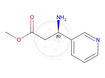 Chemical structure of Methyl (R)-3-amino-3-(pyridin-3-yl)propanoate dihydrochloride