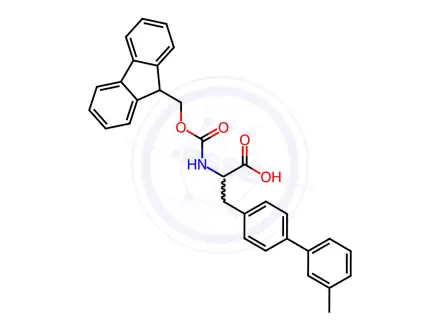 Chemical structure of Fmoc-4-(3-methylphenyl)-DL-phenylalanine