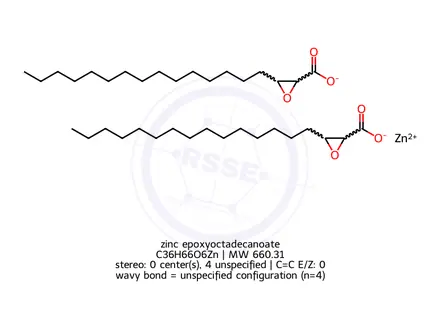 Chemical structure of zinc epoxyoctadecanoate