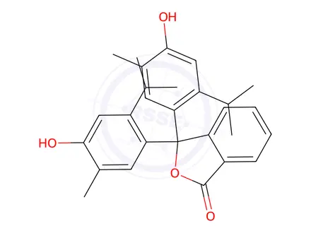Chemical structure of 3,3-Bis(4-hydroxy-2-isopropyl-5-methylphenyl)isobenzofuran-1(3H)-one