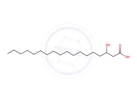 Chemical structure of 3-HYDROXYOCTADECANOIC ACID
