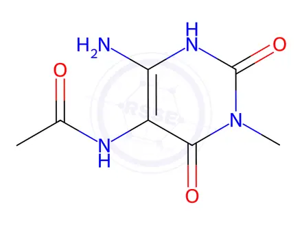 Chemical structure of 5-Acetylamino-6-amino-3-methyluracil
