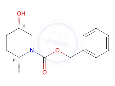 Chemical structure of (2R,5S)-Benzyl 5-hydroxy-2-methylpiperidine-1-carboxylate