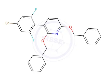 Chemical structure of 2,6-Bis(benzyloxy)-3-(4-bromo-2,6-difluorophenyl)pyridine