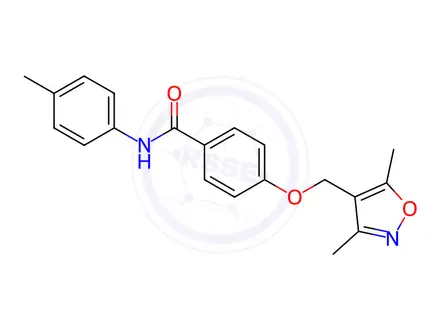 Chemical structure of Benzamide, 4-[(3,5-dimethyl-4-isoxazolyl)methoxy]-N-(4-methylphenyl)-