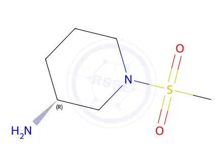 Chemical structure of (R)-1-(methylsulfonyl)piperidin-3-amine