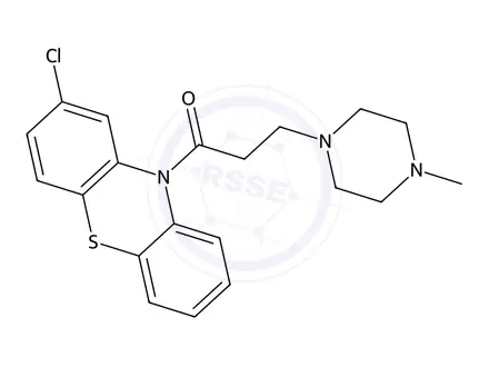 Chemical structure of 1-(2-Chloro-10H-phenothiazin-10-yl)-3-(4-methylpiperazin-1-yl)propan-1-one