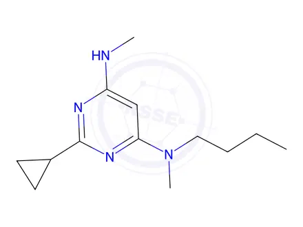 Chemical structure of n4-butyl-2-cyclopropyl-n4,n6-dimethylpyrimidine-4,6-diamine