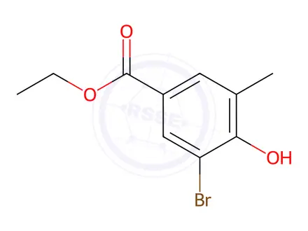 Chemical structure of Ethyl 3-bromo-4-hydroxy-5-methylbenzoate