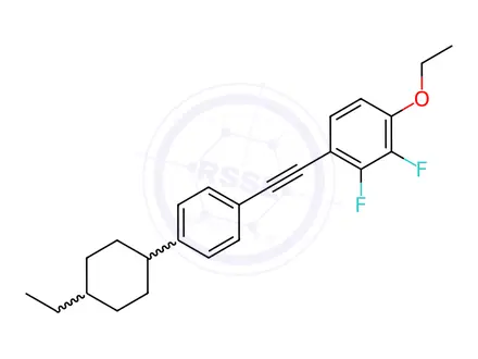Chemical structure of Benzene, 1-ethoxy-4-[2-[4-(trans-4-ethylcyclohexyl)phenyl]ethynyl]-2,3-difluoro-