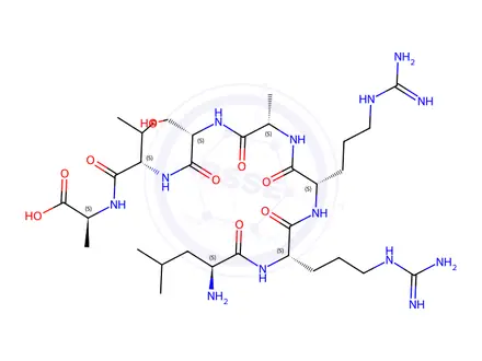 Chemical structure of (Val6,Ala7)-Kemptide