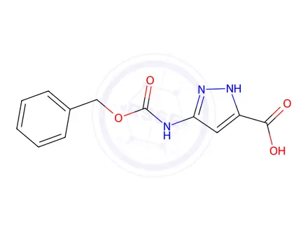 Chemical structure of 3-(((Benzyloxy)carbonyl)amino)-1h-pyrazole-5-carboxylic acid