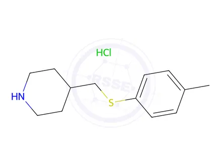 Chemical structure of 4-([(4-Methylphenyl)sulfanyl]methyl)piperidine hydrochloride