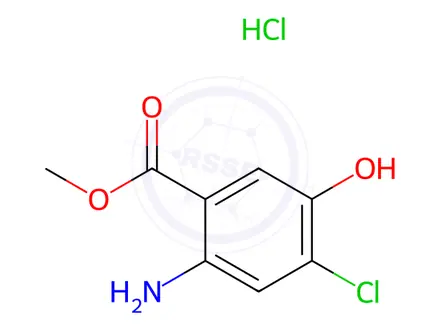 Chemical structure of 2-Amino-4-chloro-5-hydroxybenzoic Acid Methyl Ester Hydrochloride