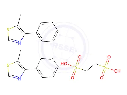 Chemical structure of ethane-1,2-disulfonic acid, 5-methyl-4-phenyl-1,3-thiazole
