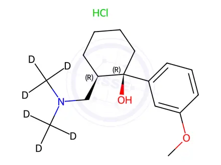 Chemical structure of (+)-Tramadol-D6 Hydrochloride