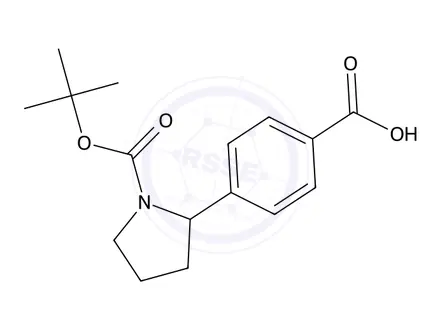 Chemical structure of 4-(1-(tert-Butoxycarbonyl)pyrrolidin-2-yl)benzoic acid
