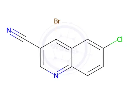 Chemical structure of 4-Bromo-6-chloroquinoline-3-carbonitrile