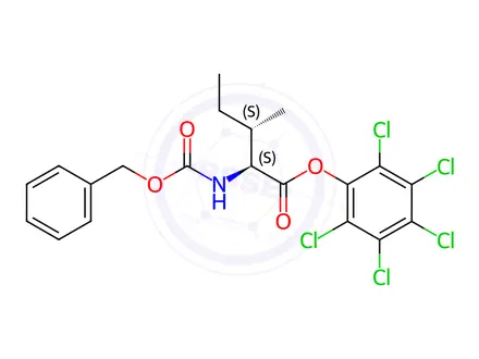 Chemical structure of perchlorophenyl N-(benzyloxycarbonyl)-L-isoleucinate