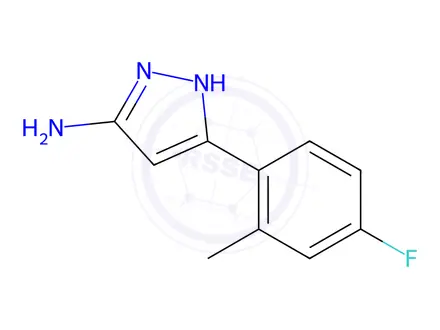 Chemical structure of 3-(4-Fluoro-2-methylphenyl)-1h-pyrazol-5-amine