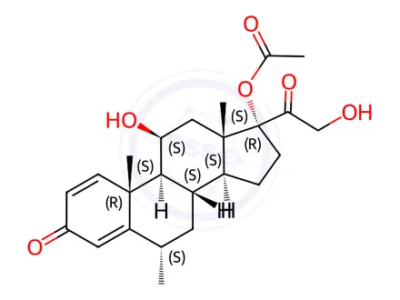 Chemical structure of 17-O-Acetyl-6-methylprednisolone