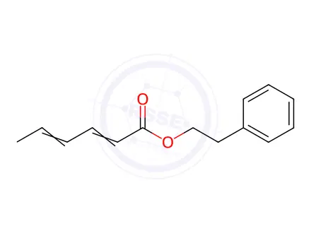 Chemical structure of phenethyl hexa-2,4-dienoate