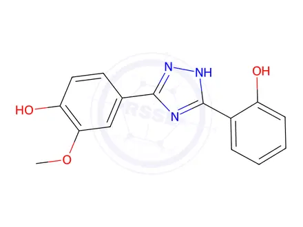 Chemical structure of 4-(3-(2-Hydroxyphenyl)-1H-1,2,4-triazol-5-yl)-2-methoxyphenol