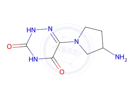 Chemical structure of 6-(3-Aminopyrrolidin-1-yl)-1,2,4-triazine-3,5(2h,4h)-dione