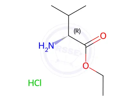 Chemical structure of D-Valine Ethyl Ester Hydrochloride