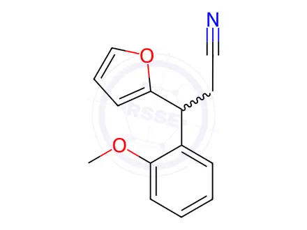 Chemical structure of 3-(Furan-2-yl)-3-(2-methoxyphenyl)propanenitrile