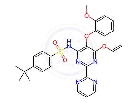 Chemical structure of 4-(tert-Butyl)-N-(5-(2-methoxyphenoxy)-6-(vinyloxy)-[2,2'-bipyrimidin]-4-yl)benzenesulfonamide