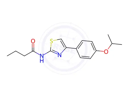 Chemical structure of N-(4-(4-Isopropoxyphenyl)thiazol-2-yl)butyramide