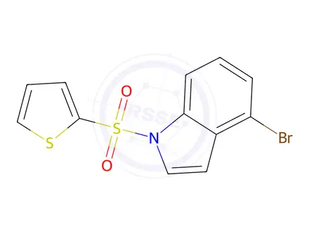 Chemical structure of 4-Bromo-1-(2-thienylsulfonyl)-1H-indole