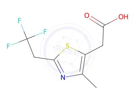 Chemical structure of 2-(4-Methyl-2-(2,2,2-trifluoroethyl)thiazol-5-yl)acetic acid