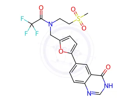 Chemical structure of N-Trifluoroacetyl Hydroxy Lapatinib Impurity